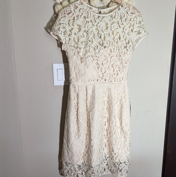 J.Crew Cocktail Dress in Cream lace over sleeveless bodice - Picture 2 of 9
